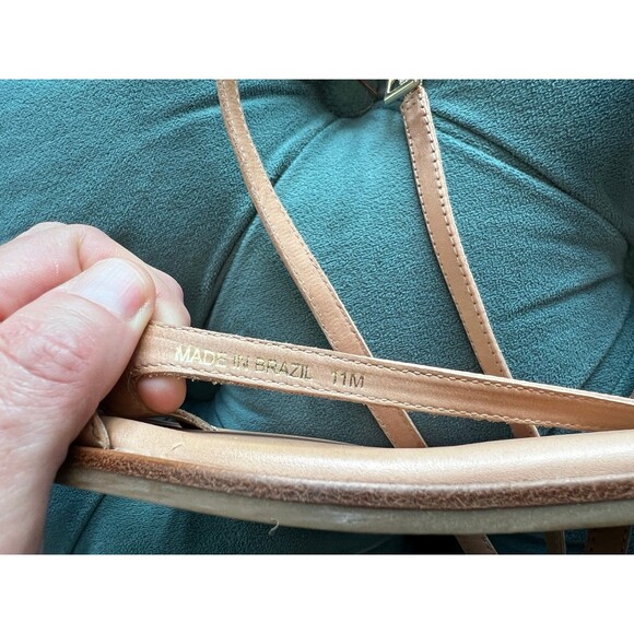 Antonio Melani Leather Nude Toe Strap Sandals size 11 - Picture 4 of 4